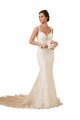 Lace Mermaid Chapel Train Sleeveless Keyhole Back Modern Wedding Dress Cairns