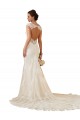 Lace Mermaid Chapel Train Sleeveless Keyhole Back Modern Wedding Dress Cairns