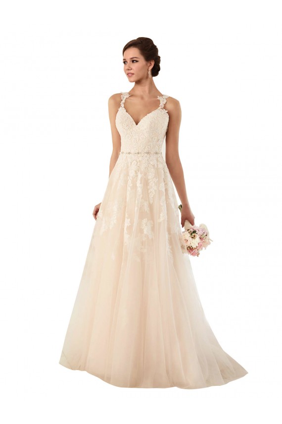 Tulle & Lace A-Line Chapel Train Sleeveless Sweetheart Wedding Dress Cairns