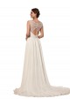 Soft Chiffon Sheath Chapel Train Sleeveless Keyhole Back Wedding Dress Cairns