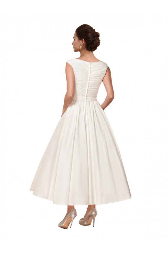 Satin A-Line Ankle Length Sleeveless Wedding Dress Cairns