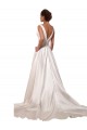Satin A-Line Chapel Train Sleeveless Wedding Gowns Cairns