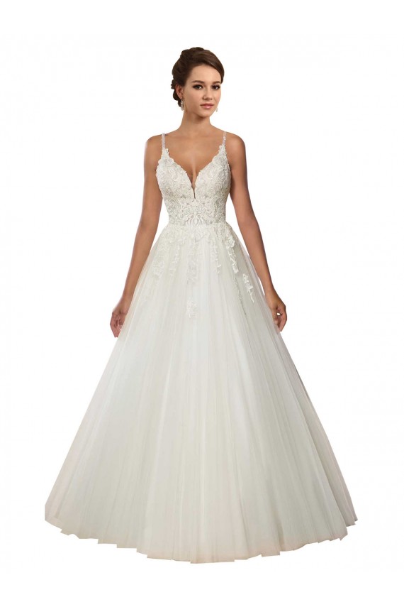 Tulle & Lace Ball Gown Chapel Train Sleeveless Boho Wedding Dress Cairns