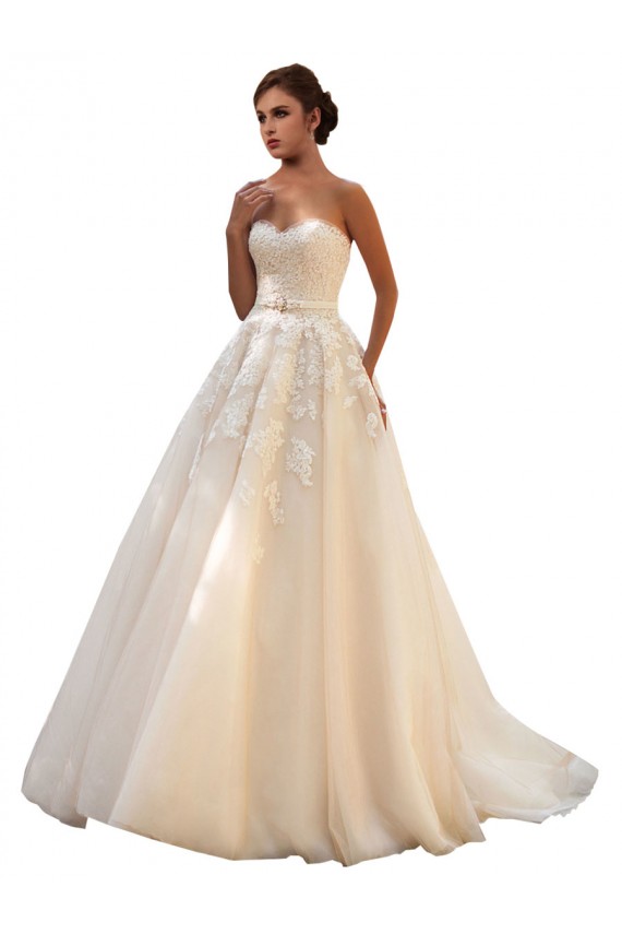 Tulle & Lace Ball Gown Chapel Train Sleeveless Sweetheart Wedding Dress Cairns
