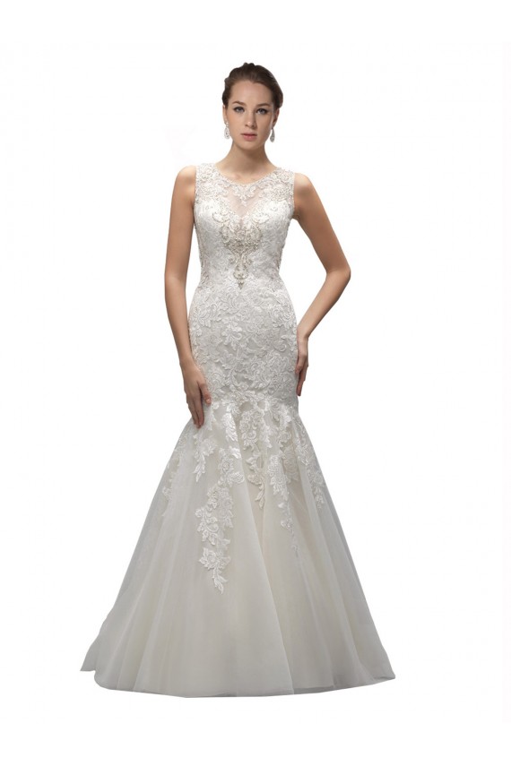 Tulle & Lace Mermaid Sweep Train Sleeveless Wedding Dress Cairns
