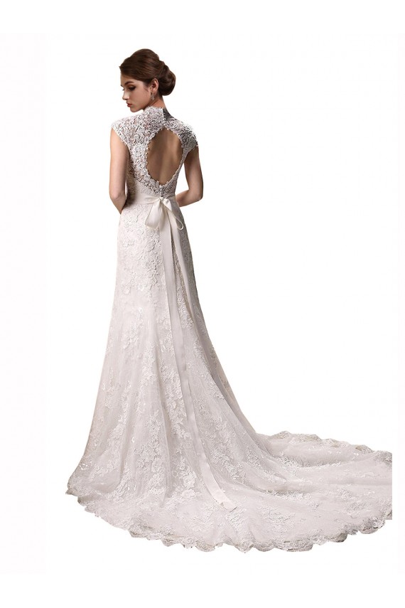 Lace Mermaid Chapel Train Cap Sleeves Wedding Dresses Cairns