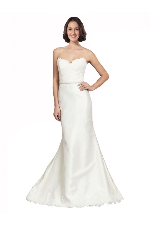 Satin & Lace Trumpet Chapel Train Sleeveless Wedding Dress Cairns