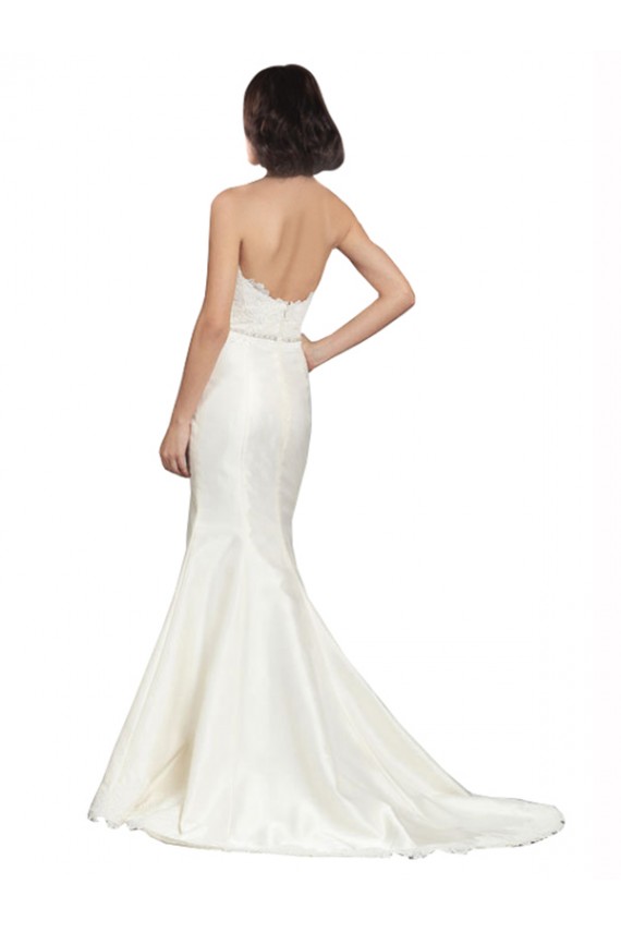 Satin & Lace Trumpet Chapel Train Sleeveless Wedding Dress Cairns