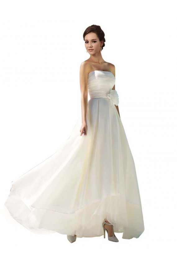 Soft Chiffon A-Line Long Sleeveless Wedding Dress Cairns