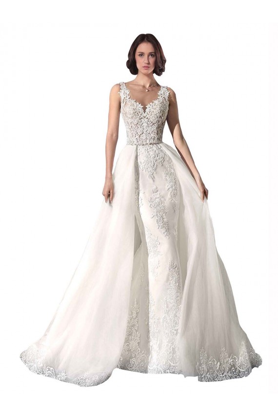Tulle & Lace Mermaid Chapel Train Sleeveless Wedding Dress Cairns