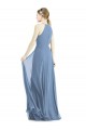 Soft Chiffon A-Line Long Sleeveless Dusty Blue Evening Dresses Cairns
