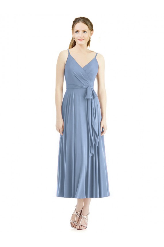Soft Chiffon A-Line Tea Length Sleeveless Bridesmaid Dress Cairns