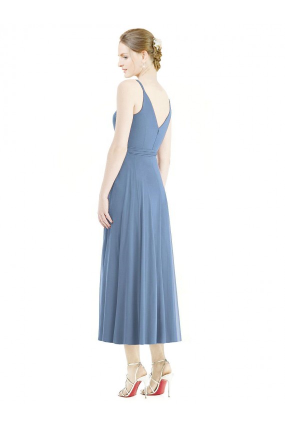 Soft Chiffon A-Line Tea Length Sleeveless Bridesmaid Dress Cairns