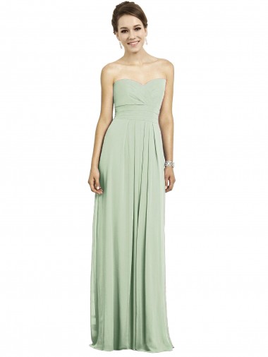 Soft Chiffon A-Line Long Sleeveless Sage Bridesmaid Gowns Cairns