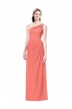 Soft Chiffon A-Line Long Coral Bridesmaid Dress Cairns