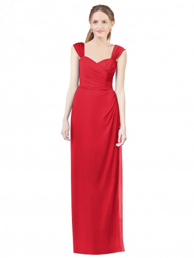 Soft Chiffon Long Cap Sleeves Formal Dress / Bridesmaid Dress Cairns
