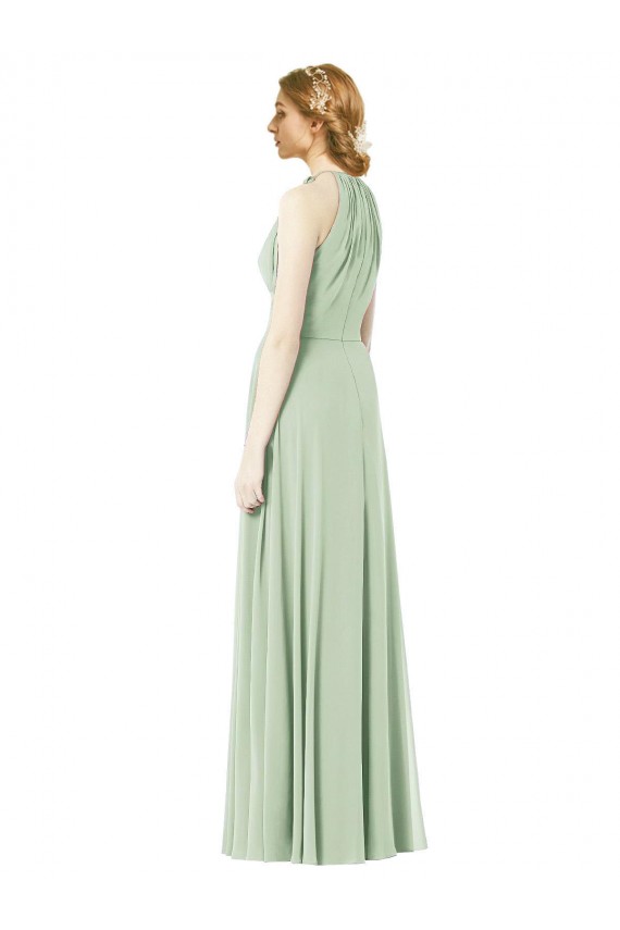 Soft Chiffon A-Line Long Sleeveless Emerald Green Bridesmaid Dress Cairns