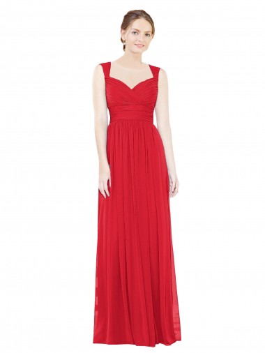 Chiffon A-Line Long Sleeveless Side Front Slit Bridesmaid Dresses Cairns