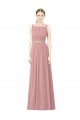 Soft Chiffon A-Line Long Sleeveless Dusty Pink Bridesmaid Dress Cairns