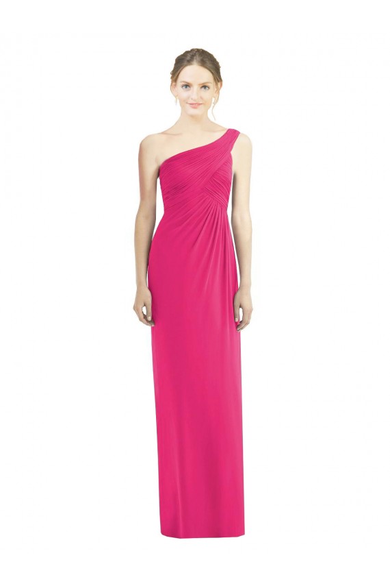 Soft Chiffon Sheath Long Sleeveless Azalea Bridesmaid Dresses Cairns