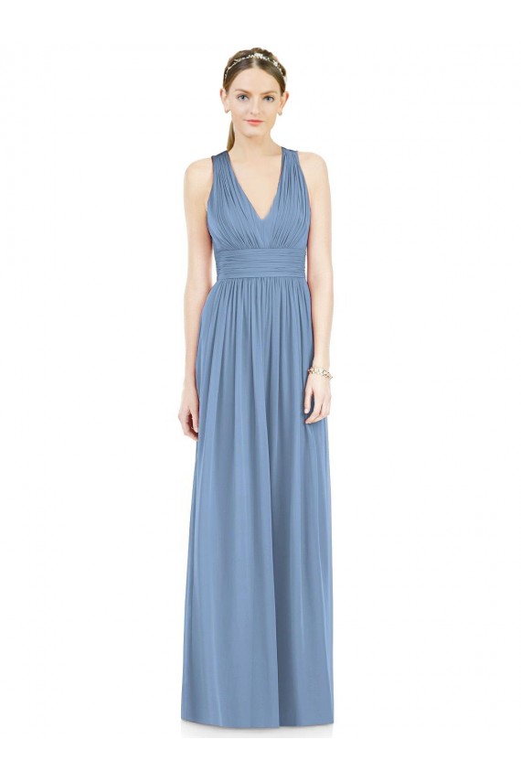 Chiffon A-Line Long Sleeveless Bridesmaid Gowns Cairns