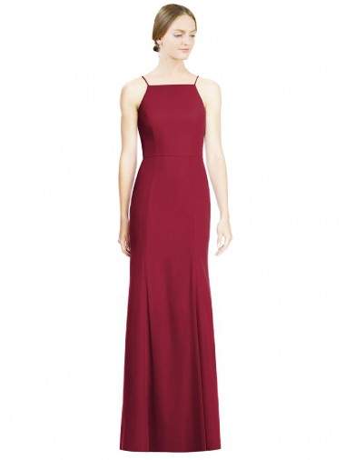 Soft Chiffon Mermaid Long Sleeveless Bridal Party Dress Cairns
