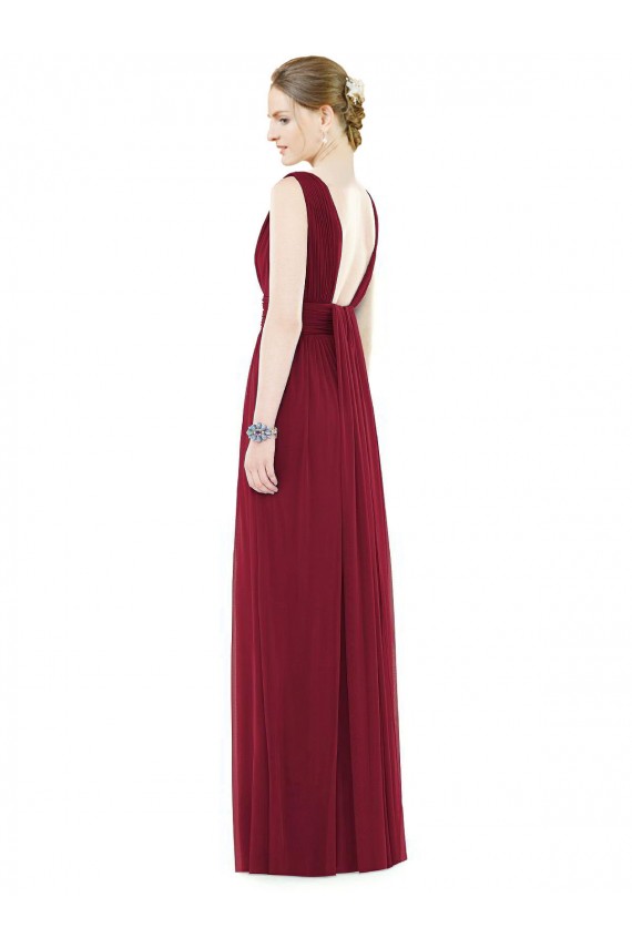 Soft Chiffon A-Line Long Sleeveless Bridesmaid Gowns Cairns