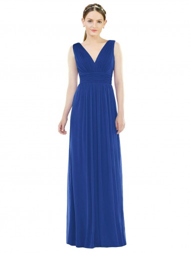 Soft Chiffon A-Line Long Sleeveless Bridesmaid Gowns Cairns