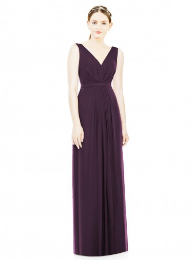 Chiffon A-Line Long Grape Bridesmaid Dress / Evening Dress Cairns