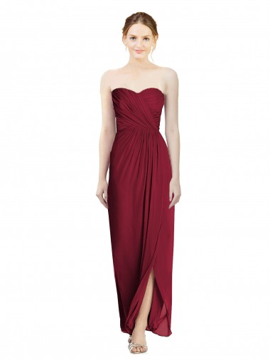 Soft Chiffon Sheath Long Sleeveless Bridesmaid Dress Cairns
