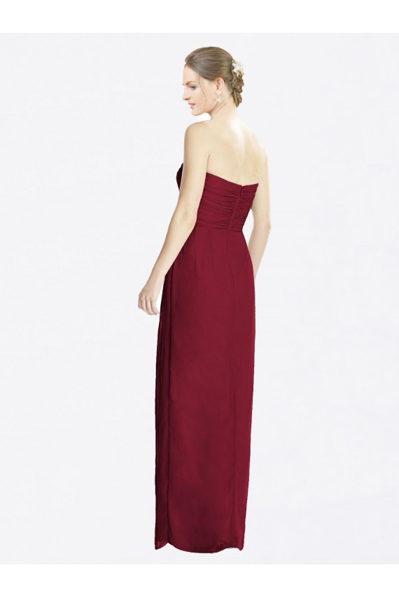 Soft Chiffon Sheath Long Sleeveless Bridesmaid Dress Cairns