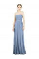 Soft Chiffon A-Line Long Sleeveless Dusty Blue Bridesmaid Dress Cairns