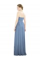 Soft Chiffon A-Line Long Sleeveless Dusty Blue Bridesmaid Dress Cairns