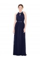 Soft Chiffon A-Line Long Sleeveless Dark Navy Bridesmaid Dresses Cairns