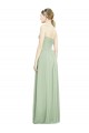 Soft Chiffon A-Line Long Sleeveless Sage Criss Cross Back Bridesmaid Dress Cairns