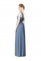 Soft Chiffon A-Line Long Sleeveless Dusty Blue Bridesmaid Gowns Cairns