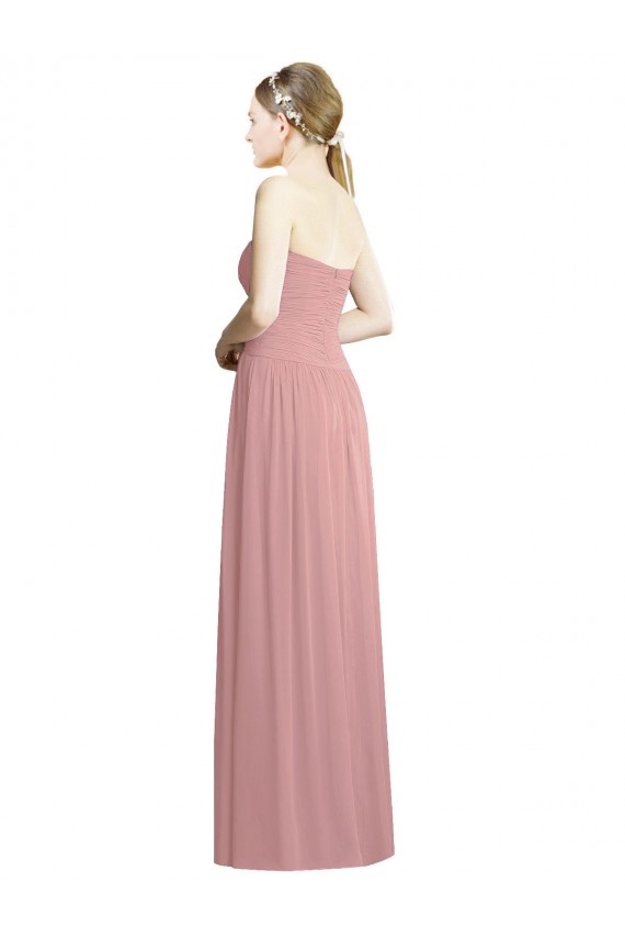 Chiffon A-Line Long Sleeveless Front Slit Bridesmaid Dresses Cairns
