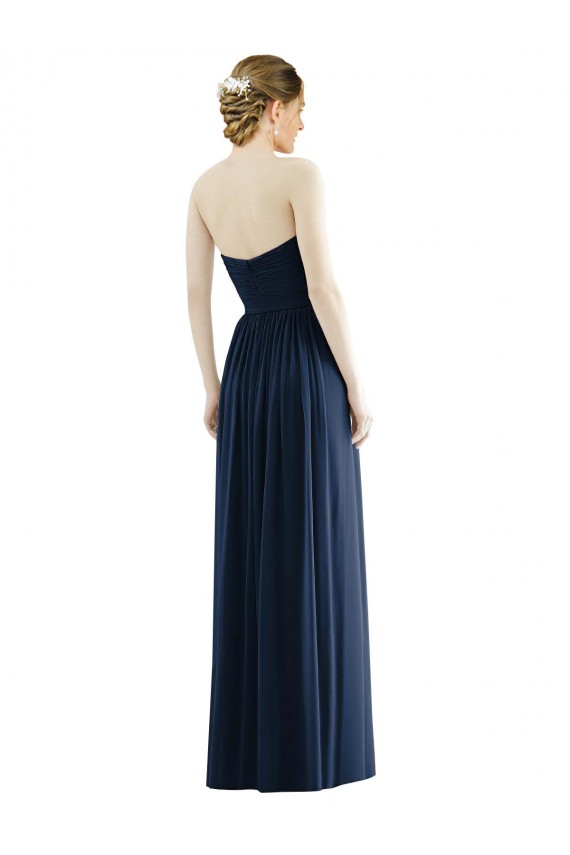 Soft Chiffon A-Line Long Sleeveless Dark Navy Evening Dresses Cairns
