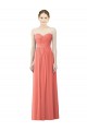 Soft Chiffon A-Line Long Sleeveless Coral Bridesmaid Dress Cairns