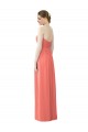 Soft Chiffon A-Line Long Sleeveless Coral Bridesmaid Dress Cairns
