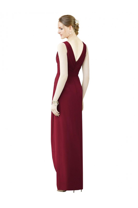Chiffon Sheath Long Sleeveless V-Back Bridesmaid Dress / Evening Dress Cairns