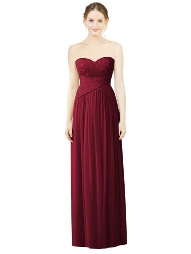 Soft Chiffon A-Line Sleeveless Burgundy Evening Dress / Bridesmaid Dress Cairns