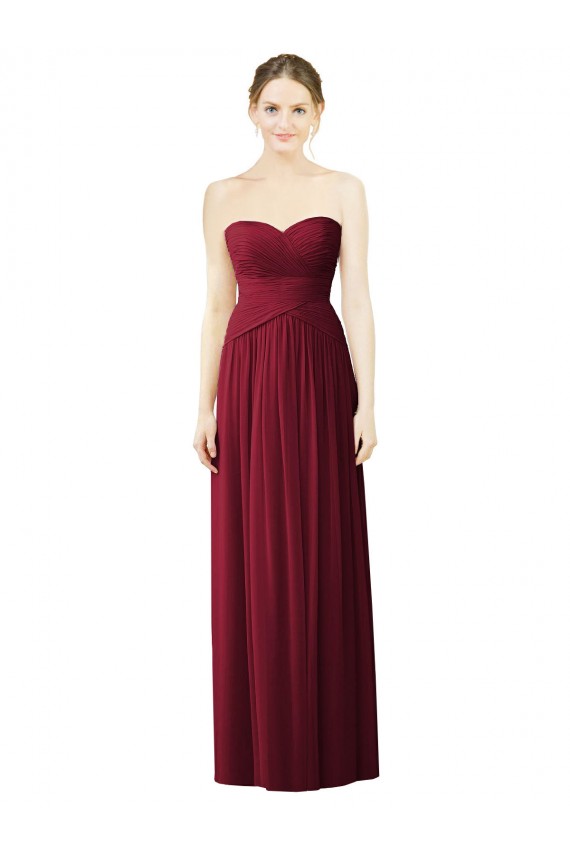Soft Chiffon A-Line Sleeveless Burgundy Evening Dress / Bridesmaid Dress Cairns
