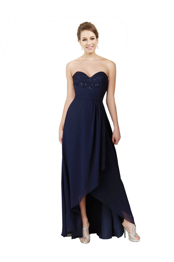Luxe Chiffon A-Line Long Sleeveless High Low Bridesmaid Dress Cairns