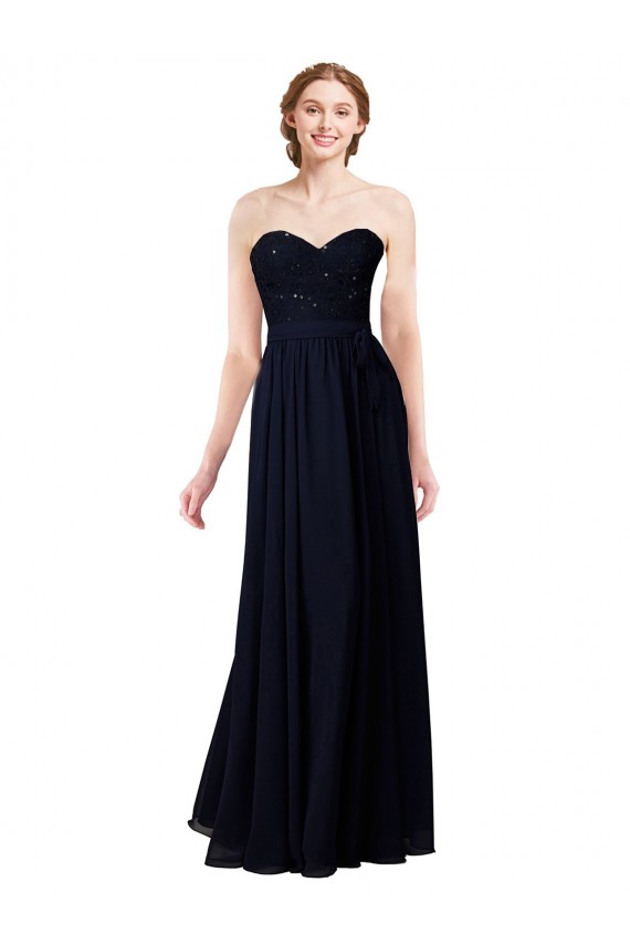 Soft Chiffon A-Line Long Sleeveless Dark Navy Formal Dress / Bridesmaid Dress Cairns