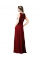 Soft Chiffon Sheath Long Sleeveless Open Slit Back Bridesmaid Dresses Cairns