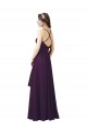 Soft Chiffon Sheath Long Sleeveless Grape Bridesmaid Dress Cairns