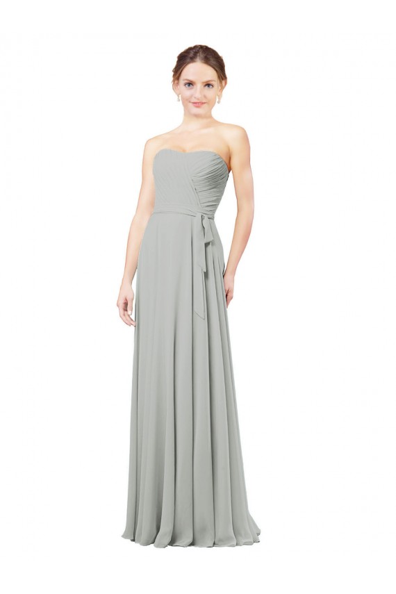 Soft Chiffon A-Line Long Sleeveless Bridesmaid Dresses Cairns