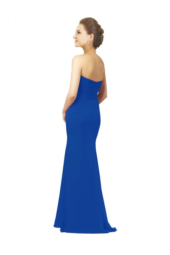 Chiffon A-Line Long Sleeveless Royal Blue Bridesmaid Dress / Evening Gowns Cairns