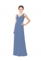 Soft Chiffon Sheath Long Sleeveless Bridal Party Dress Cairns